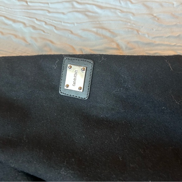 NWT - S Calvin Klein Black Coat with Faux Fur Hood - Picture 12 of 12